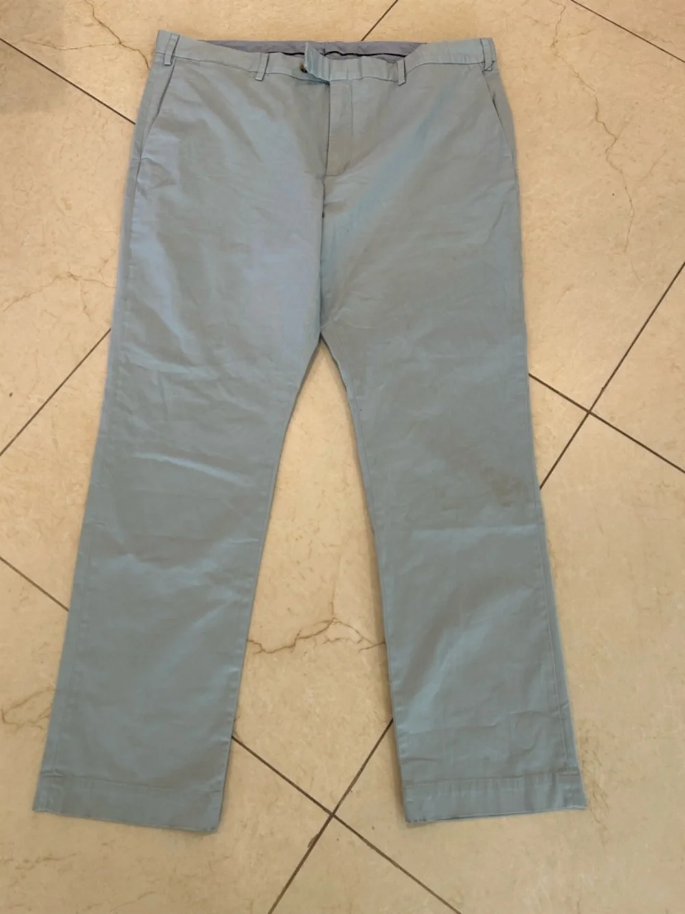 Ralph Lauren Light Blue Chino Pants Straight Fit Casual Preppy Trousers 42/32